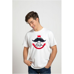 Printernet Playera De Manga Corta Feliz día del Padre Mostacho Bigote de papa