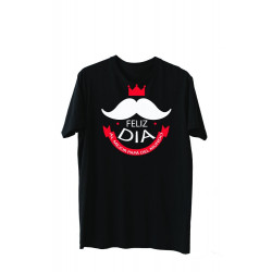 Printernet Playera De Manga Corta Feliz día del Padre Mostacho Bigote de papa