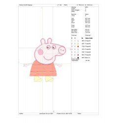 Ponchado Pepa Pig para bordar en Printernet