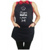 Mandil Personalizado Gabardina 100% algodón Negro con Diseño El mejor cheff es mi papa