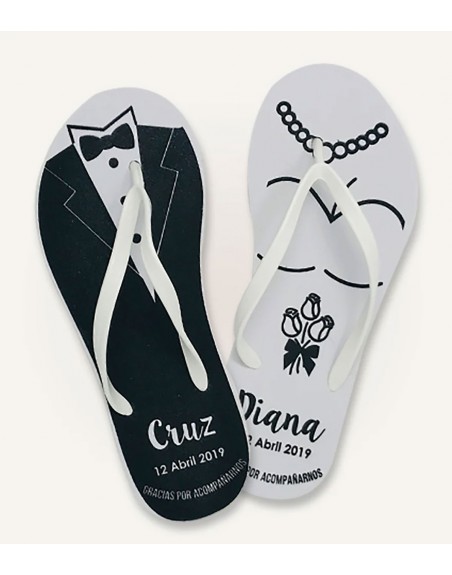 Sandalia: estilo orca-pollo, en serigrafia por pieza, a una tinta.