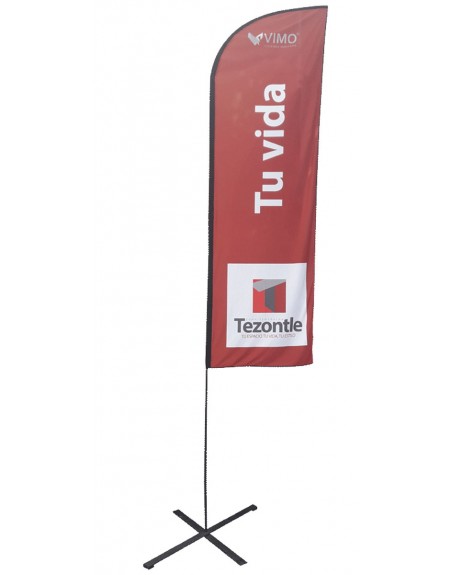 Bandera publicitaria de alta calidad sublimada 2mts x 65cm