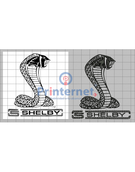 Ponchado logo Shelby para bordar en Printernet