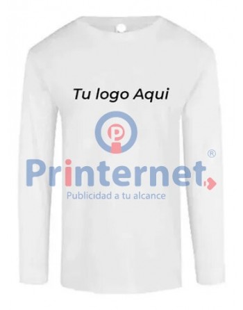 Playera Estampada Caballero Personalizada Manga Larga Tu Logo Aquí