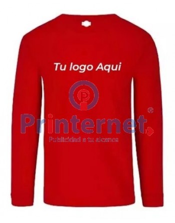 Playera Estampada Caballero Personalizada Manga Larga Tu Logo Aquí