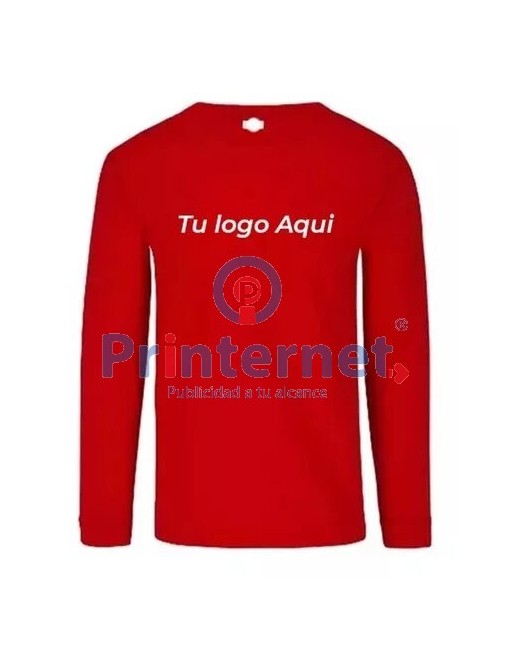 Playera Estampada Caballero Personalizada Manga Larga Tu Logo Aquí