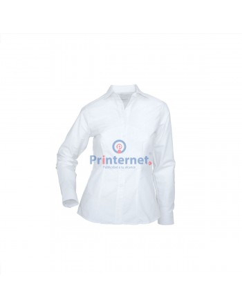 Camisa Gabardina de vestir Printernet para dama o caballero manga larga o corta con bordado frente izquierdo y espalda