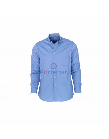 Camisa Gabardina de vestir Printernet para dama o caballero manga larga o corta con bordado frente izquierdo y espalda