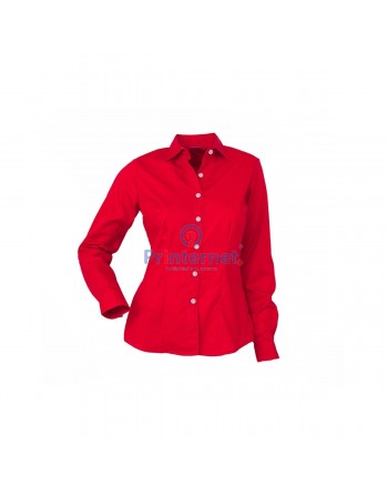 Camisa Gabardina de vestir Printernet para dama o caballero manga larga o corta con bordado frente izquierdo y espalda