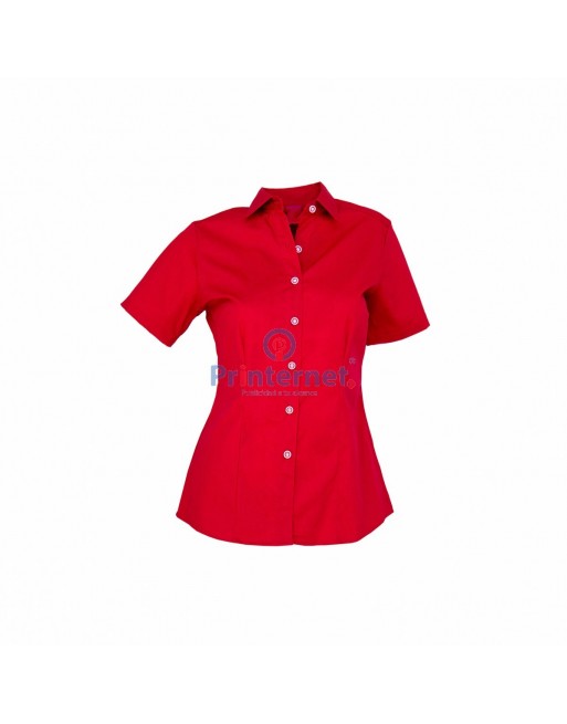 Camisa Gabardina de vestir Printernet para dama o caballero manga larga o corta con bordado frente izquierdo