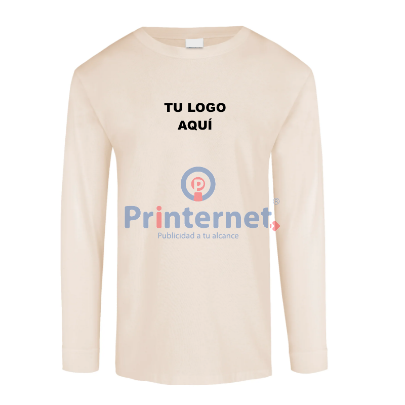 Playera Impresa Personalizada Manga Larga Tu Logo frente izquierdo