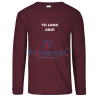 Playera Bordada Caballero Personalizada Manga Larga Tu Logo frente izquierdo