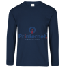Playera Bordada Caballero Personalizada Manga Larga Tu Logo frente izquierdo