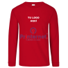Playera Bordada Caballero Personalizada Manga Larga Tu Logo frente izquierdo