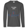 Playera Bordada Caballero Personalizada Manga Larga Tu Logo frente izquierdo