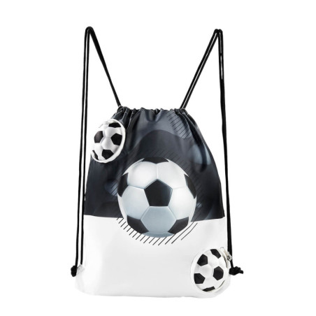 BOLSA-MOCHILA MÁGICA SOCCER BLA Y NEG - vista 1