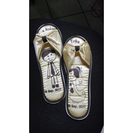 Pantuflas: estilo orca-pollo, toalla, por pieza.