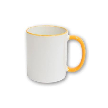 Taza con borde y asa de color  sublimada 325ml  mándenos su foto
