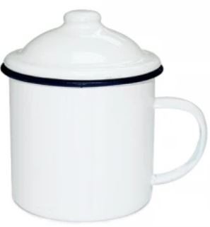 Taza pocillo de peltre  para sublimar  295ml  mándenos su foto