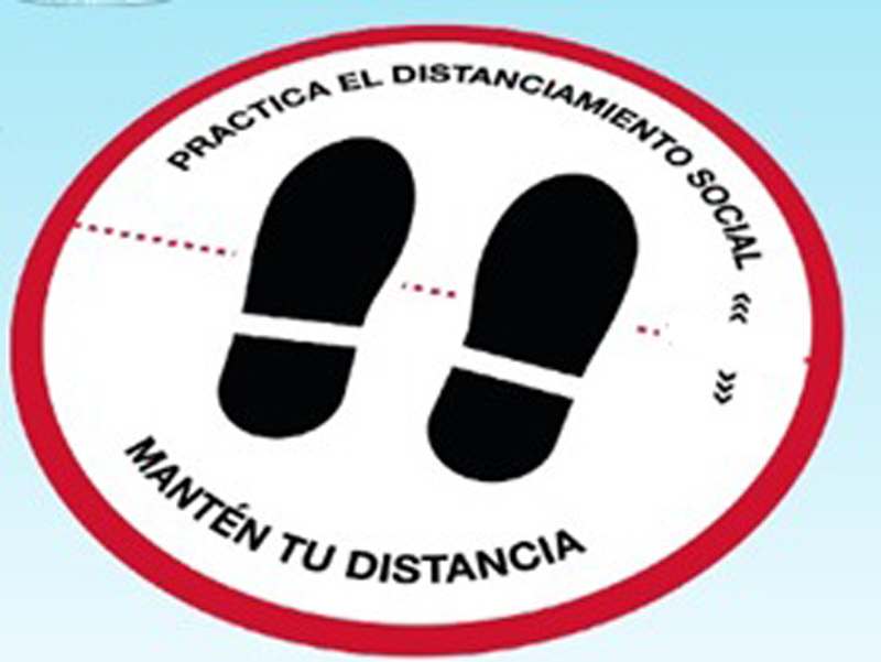 Vinil impreso susana distancia para piso distanciamiento social