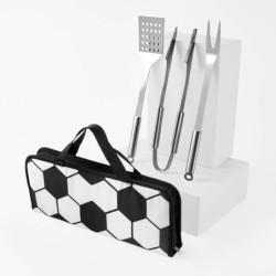 SET DE BBQ SOCCER BLANCO CON NEGRO - vista 1