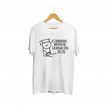 Playera de Regalo para Graduado Diseño "El Coronavirus arruino mi graduación"