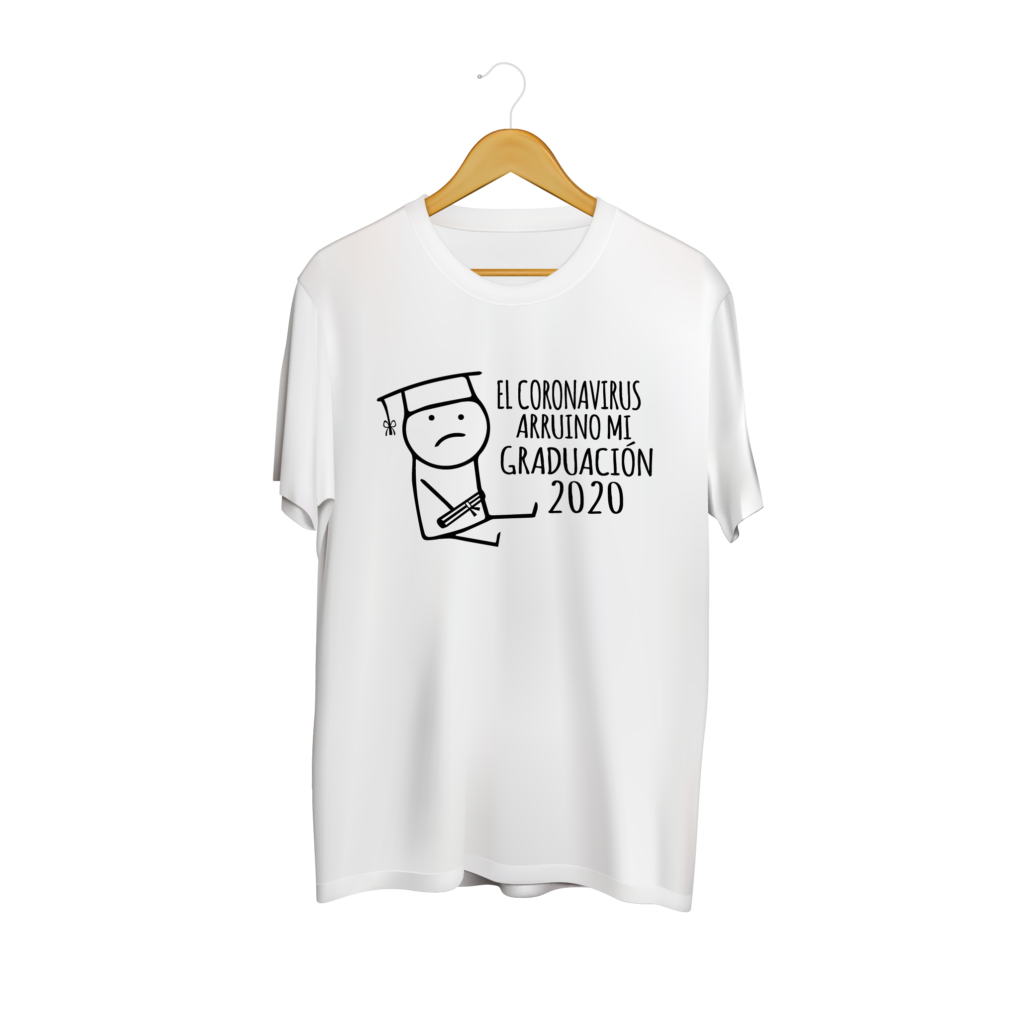 Playera de Regalo para Graduado Diseño "El Coronavirus arruino mi graduación"